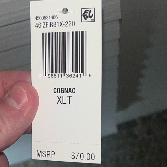 XLT NWT Men's IZOD Brown Cognac Long-Sleeve Button Down Shirt - Picture 2 of 11